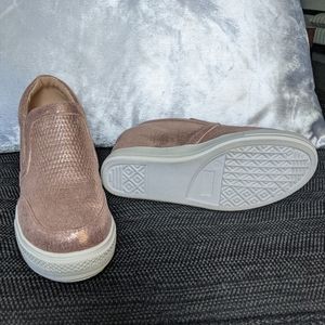 Wanted Rose Gold Wedge Heel Sneakers